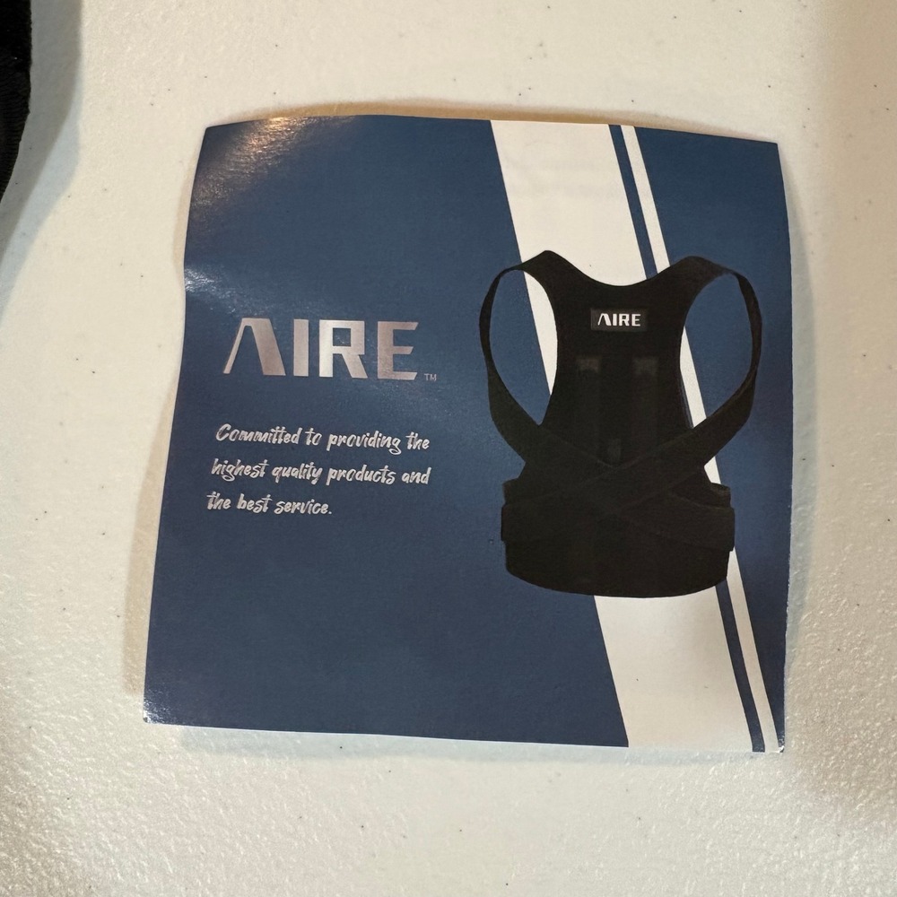 AIRE Posture Corrector Adjustable Back Support Brace Black Unisex Breathable